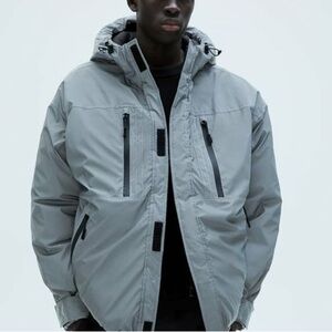 Zara Men’s Parka 3M Reflective Coat Jacket XL